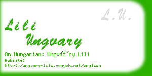 lili ungvary business card